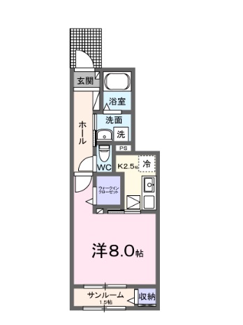 防府市桑南のアパートの間取り