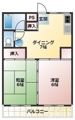 豊中市浜のマンションの間取り