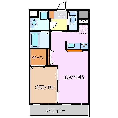 津市南丸之内のマンションの間取り