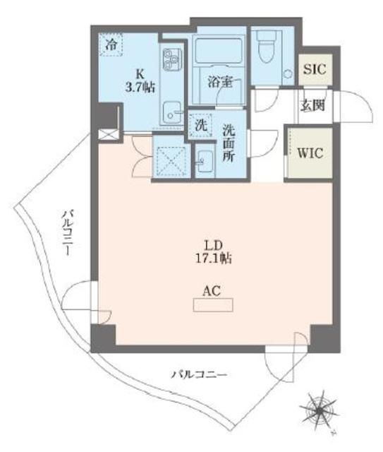 港区麻布十番のマンションの間取り