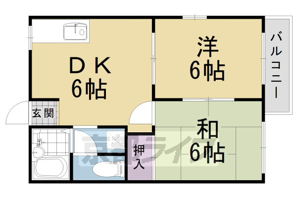 長岡京市奥海印寺のアパートの間取り