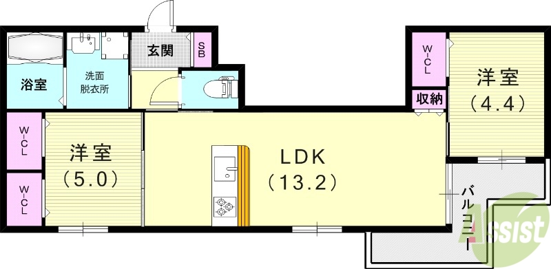 GRAND HEBEL 塚口の間取り