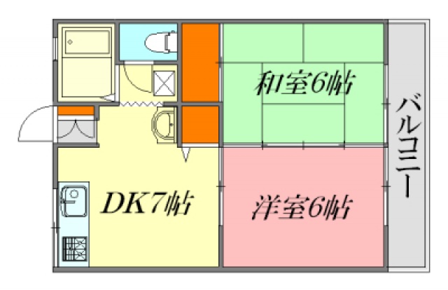 広島市佐伯区旭園のアパートの間取り