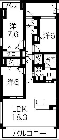 神戸市垂水区東舞子町のマンションの間取り