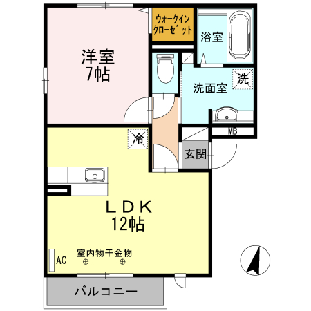 相模原市中央区上溝のアパートの間取り