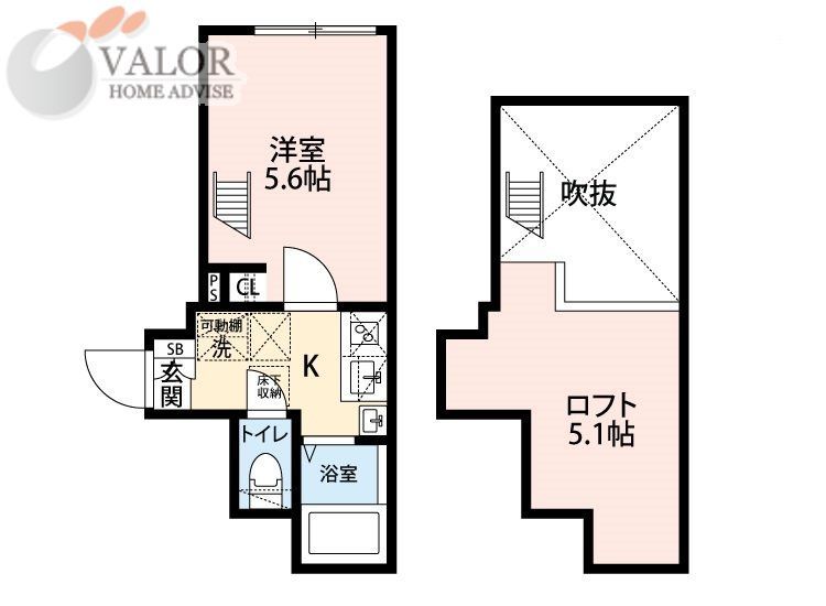 川崎市中原区上丸子山王町のアパートの間取り