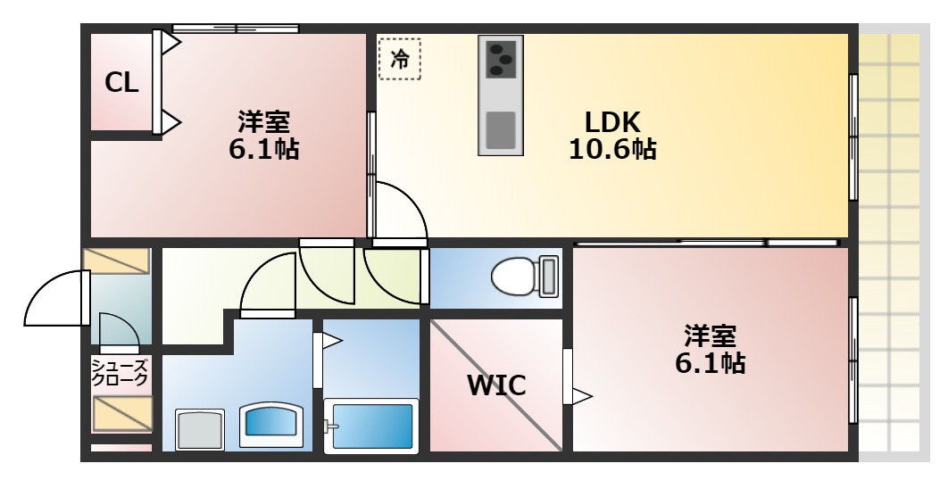 松原市三宅西のアパートの間取り