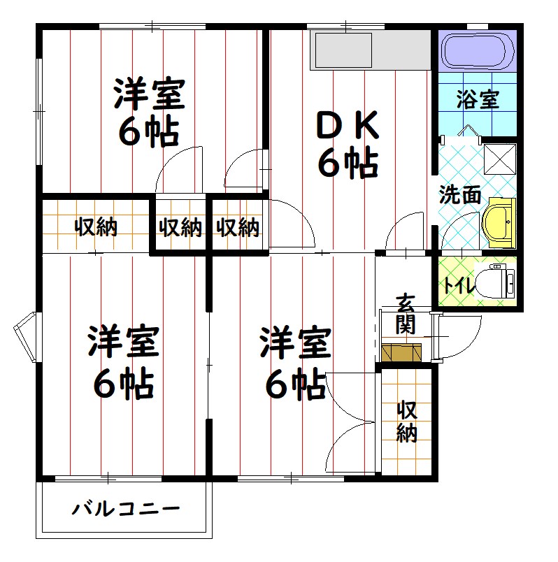 長野市吉田のアパートの間取り