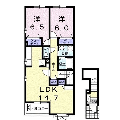 八代市松江町のアパートの間取り