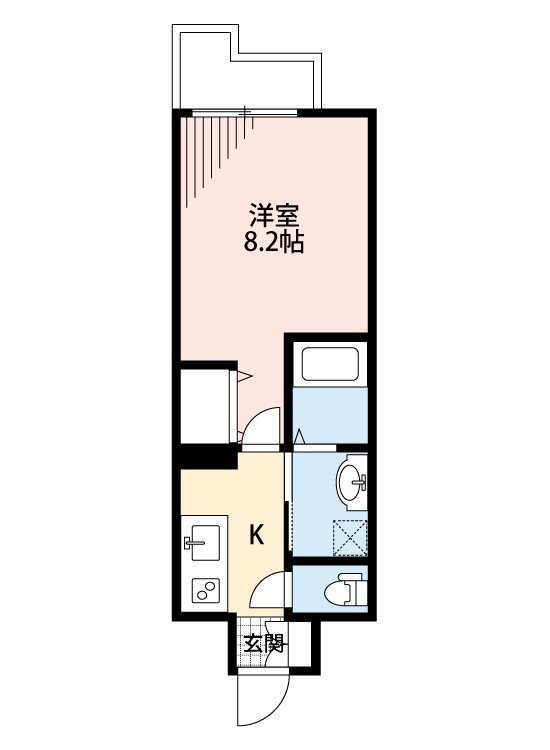 熊本市中央区新町のマンションの間取り