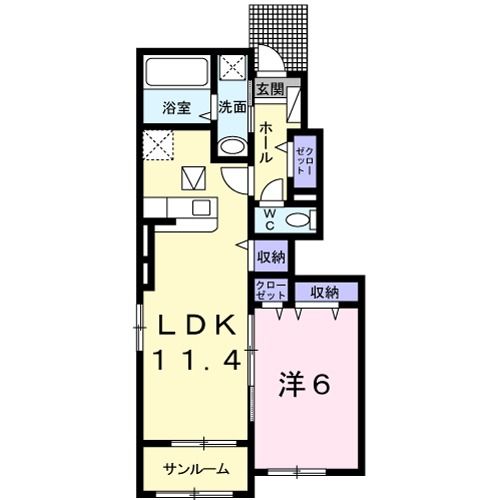 朝倉郡筑前町原地蔵のアパートの間取り