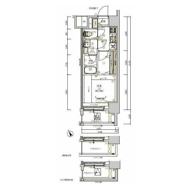 川崎市川崎区新川通のマンションの間取り