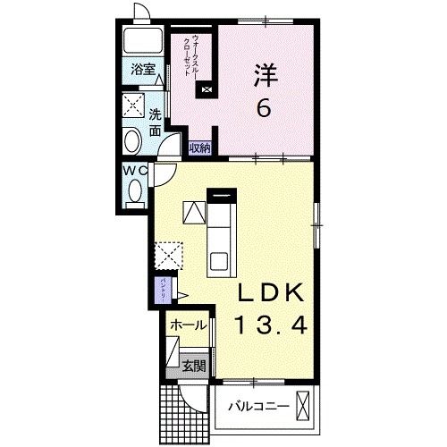 笠間市吉岡のアパートの間取り