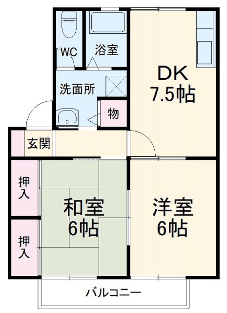 浜松市浜名区於呂のアパートの間取り