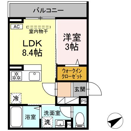 藤沢市鵠沼花沢町のアパートの間取り