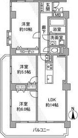 名古屋市西区上名古屋のマンションの間取り