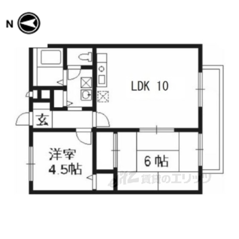 京都市南区吉祥院西ノ内町のアパートの間取り