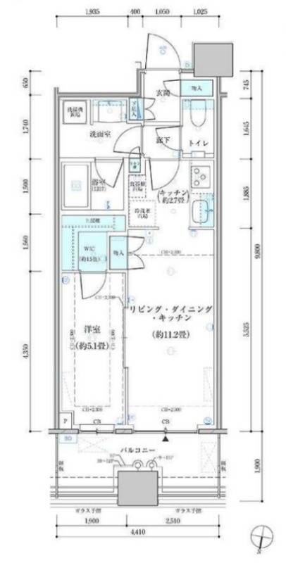 パークタワー勝どき　サウス棟の間取り