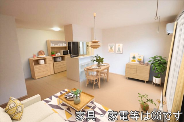 居室・リビング　リビング全景（家具・家電等はCGです。）