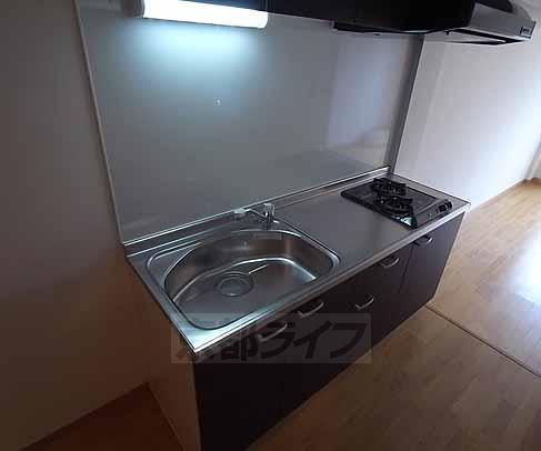 キッチン　シンクが大きいだけでなく、２口コンロも付いてます