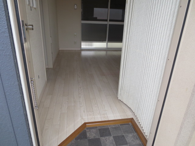 玄関　アコーディオンカーテンがついています