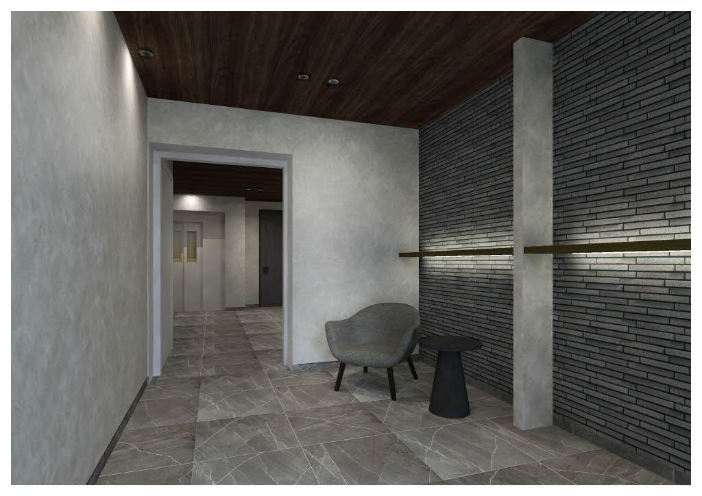 建物外観　完成予想図（エントランス）