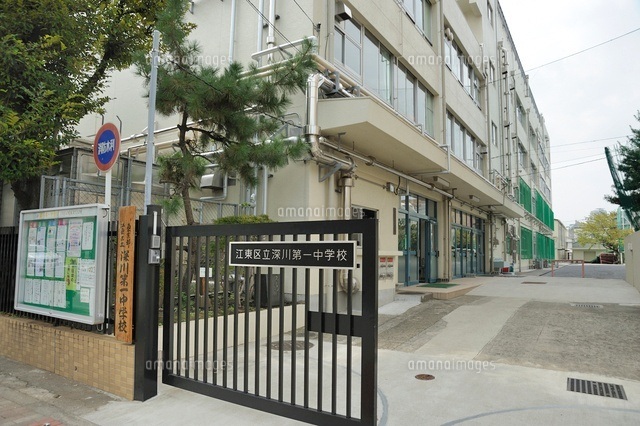 中学校　江東区立深川第一中学校（中学校）まで390m