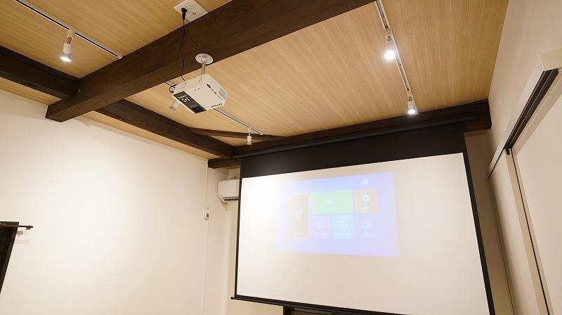 その他設備　天吊りプロジェクター＆電動スクリーン設置済み