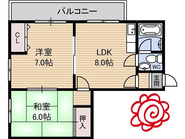 泰平コーポの間取り写真
