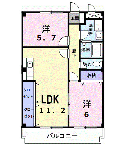 ゴコウマンションの間取り写真