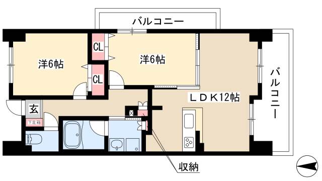 ヴィラエーデル大須の間取り写真