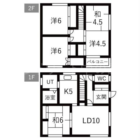 福住2-9貸家の間取り写真