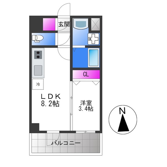 近鉄奈良線 布施駅 徒歩5分 11階建 築7年の間取り写真