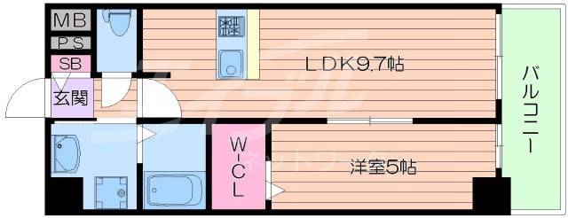 地下鉄谷町線 南森町駅 徒歩5分 14階建 築9年の間取り写真