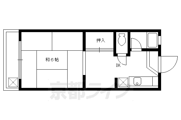 京都市上京区鳳瑞町のマンションの間取り