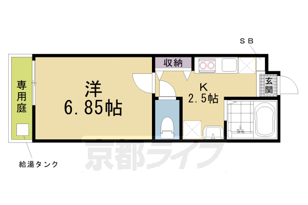 京都市南区東九条松田町のアパートの間取り