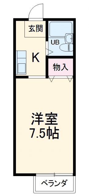 京都市右京区常盤西町のアパートの間取り