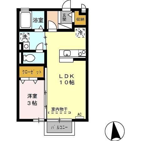 岐阜市領下のアパートの間取り