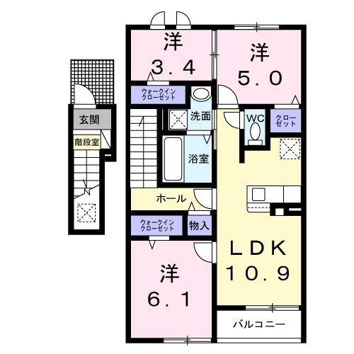 テラス西郷Ｂの間取り