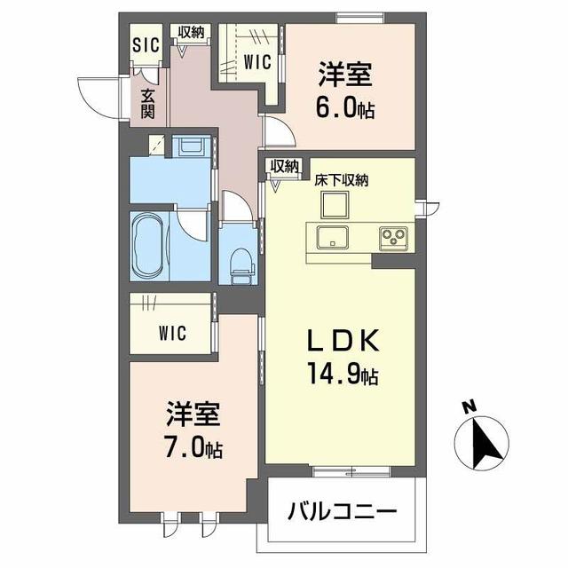 シャーメゾンＬａＬａの間取り