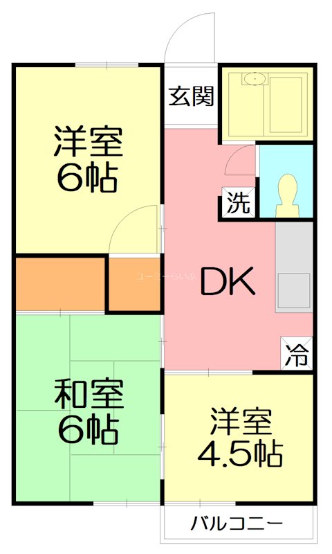 茅ヶ崎市矢畑のアパートの間取り