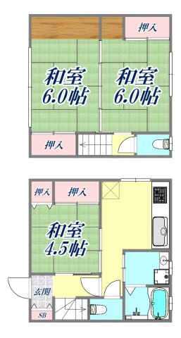 大同町3丁目テラスハウスの間取り