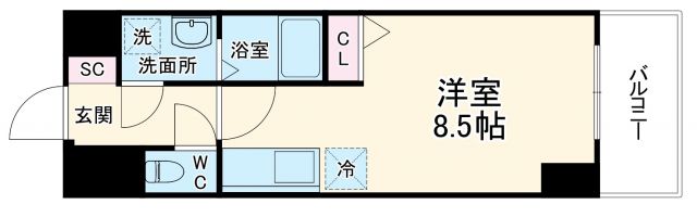 【MELDIA CREST 桜ノ宮 Kirschの間取り】