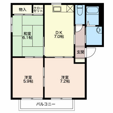 スカイコートCの間取り