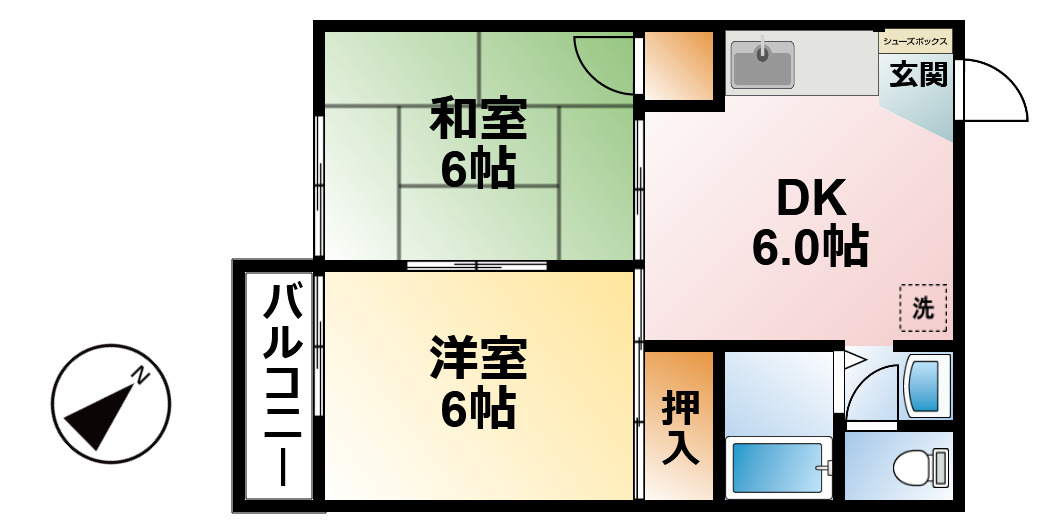 【山武郡横芝光町古川のアパートの間取り】