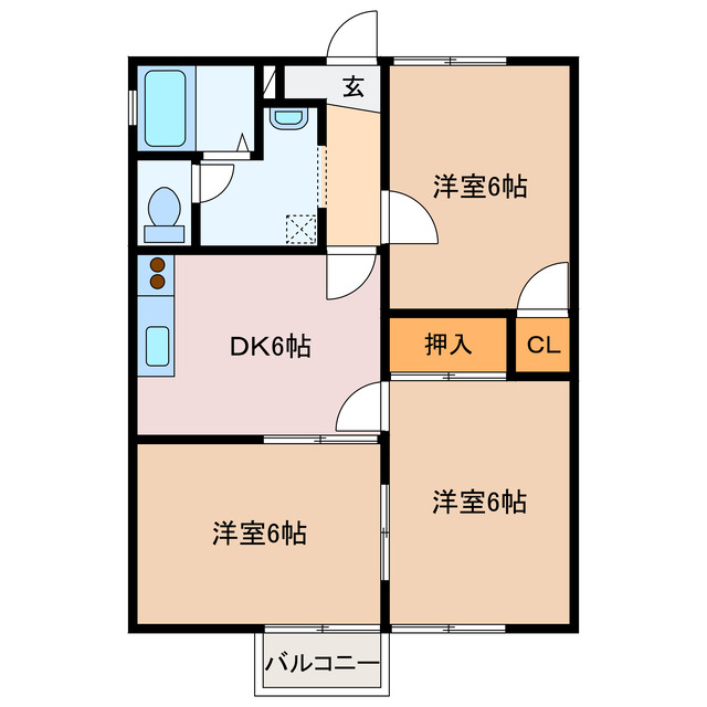 ウッディーベルB棟の間取り