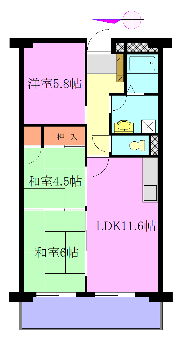 フジタ川口マンションの間取り