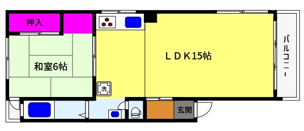 神戸市東灘区御影中町のマンションの間取り