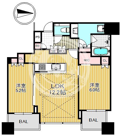 シティタワー大阪本町の間取り