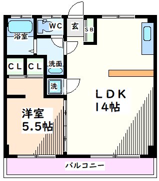 昭島市玉川町のマンションの間取り